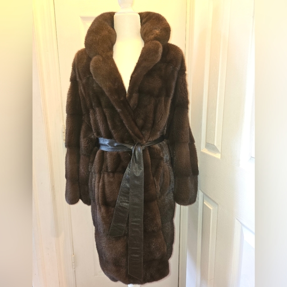 Authentic Real Mink Fur Coat by SAGA